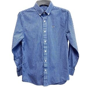 Vineyard Vines Boys Blue Casual Button Down Shirt Sz M  100% Cotton